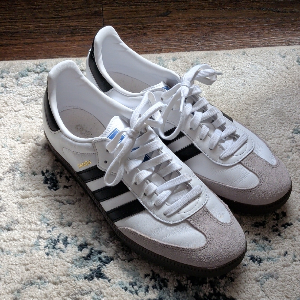 adidas Samba Men’s Sneakers in White, Black & Gray Size 9